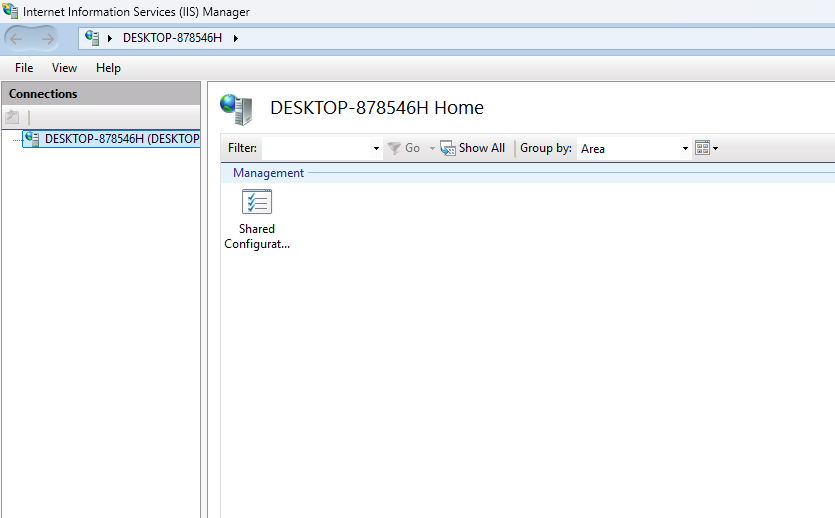 IIS Manager empty view